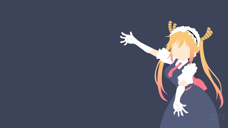 Anime Girl with Horns — Blue, Playful, Digital Art