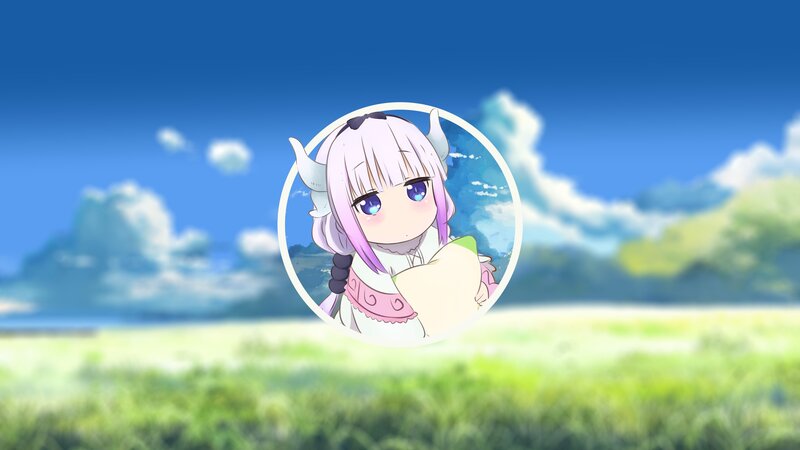 Anime Girl with Horns — Blue, Serene, Afternoon, Field, Sky