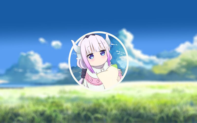Anime Girl with Horns — Blue, Serene, Afternoon, Field