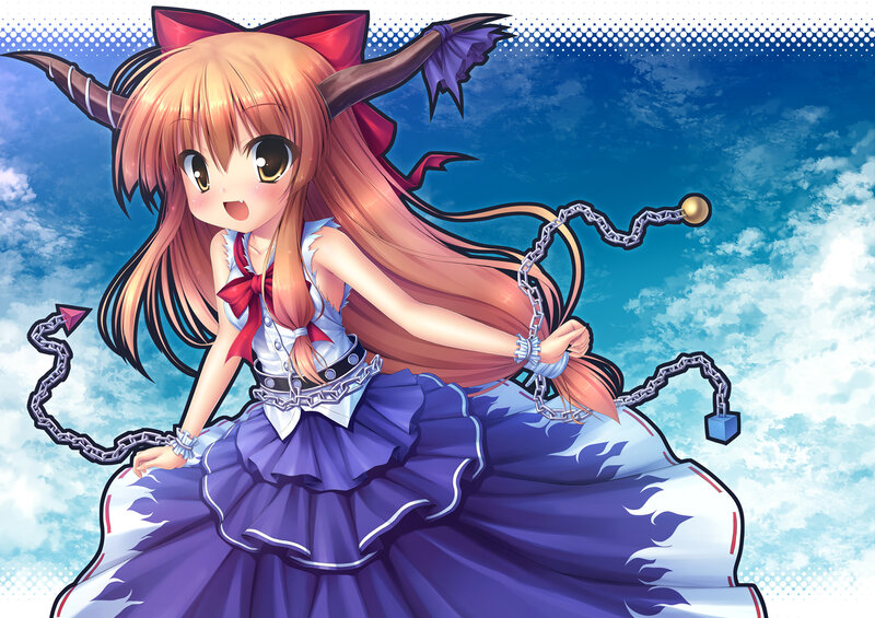 Anime Girl with Horns — Blue