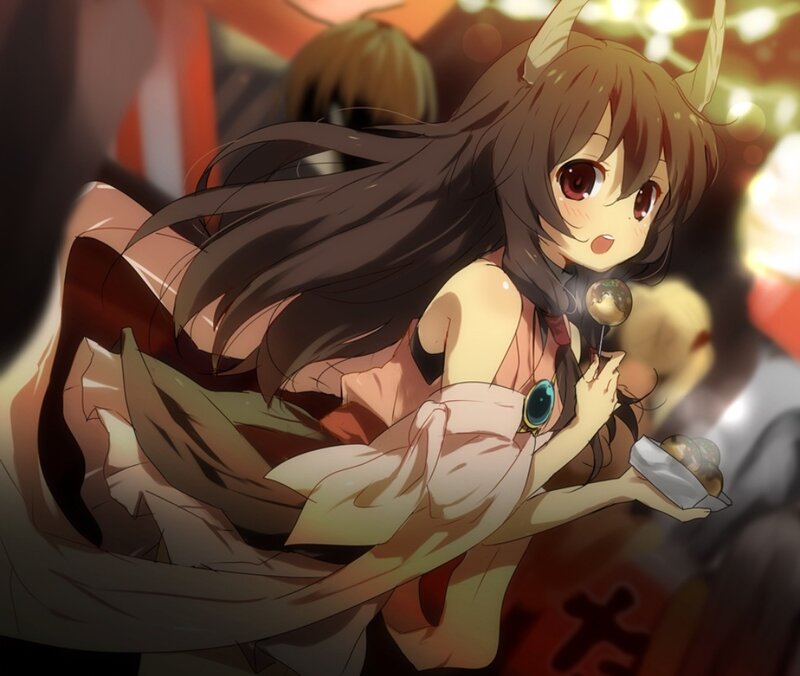 Anime Girl with Horns — Brown, Festive