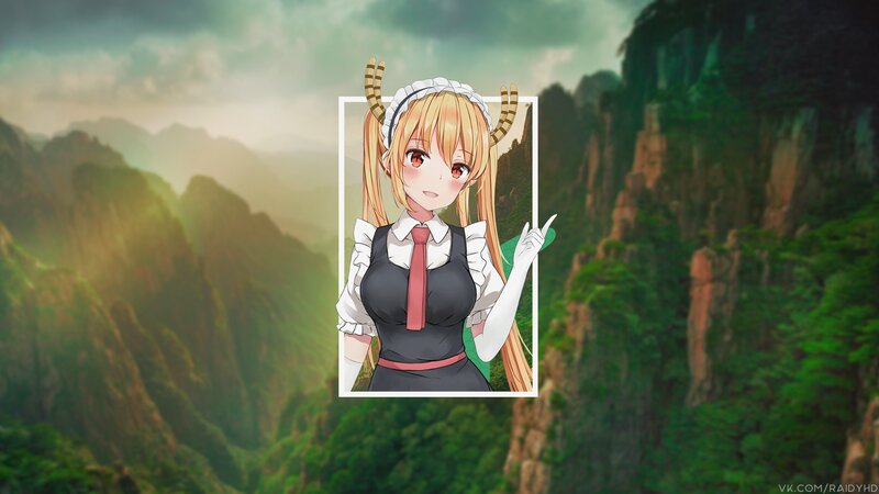 Anime Girl with Horns — Green, Serene