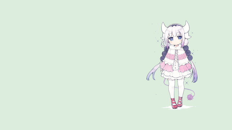 Anime Girl with Horns — Light Green