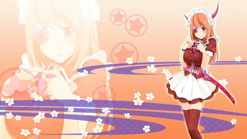Anime Girl with Horns — Orange, Playful