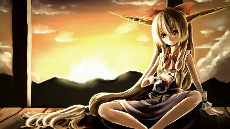 Anime Girl with Horns — Orange