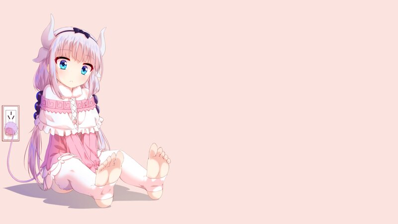 Anime Girl with Horns — Pink, Calm, Wall Outlet