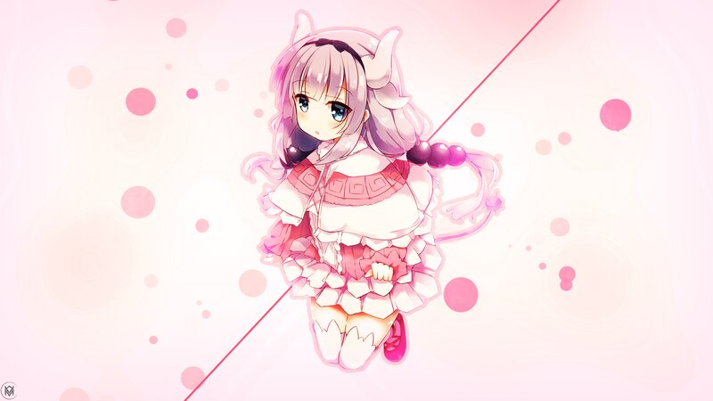 Anime Girl with Horns — Pink, Playful, Digital Art