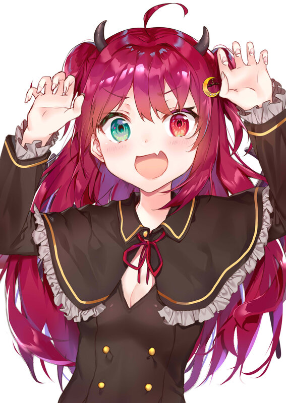 Anime Girl with Horns — Pink, Playful, Pigtails