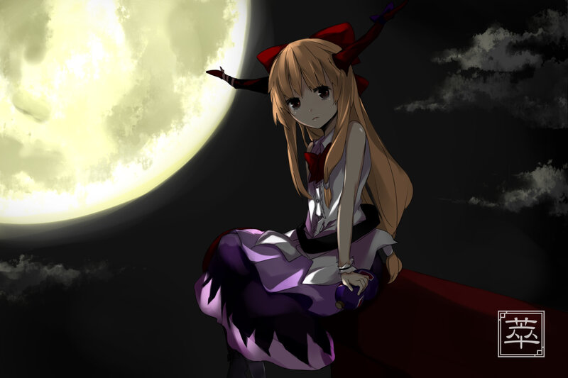 Anime Girl with Horns — Purple, Dramatic