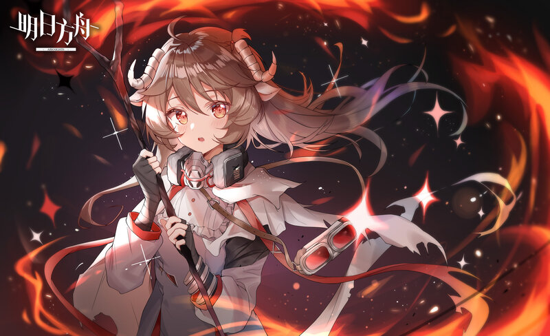 Anime Girl with Horns — Red, Dramatic, Night