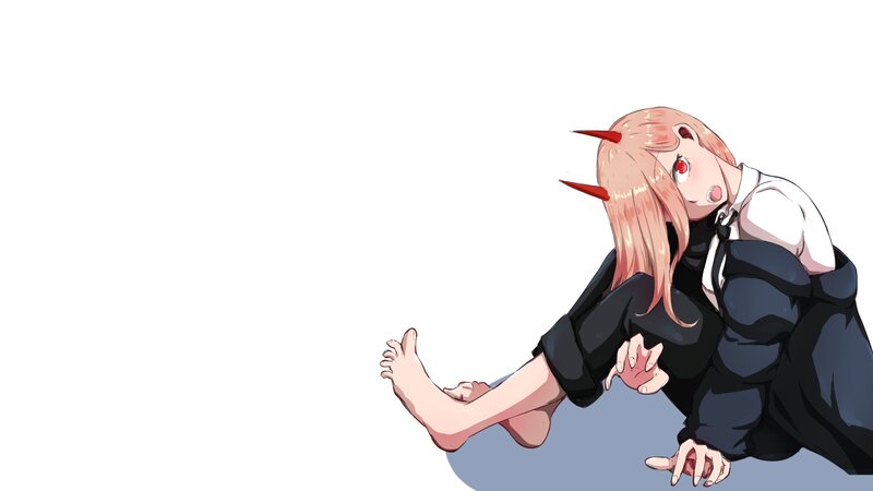 Anime Girl with Horns — White, Dramatic, School Uniform