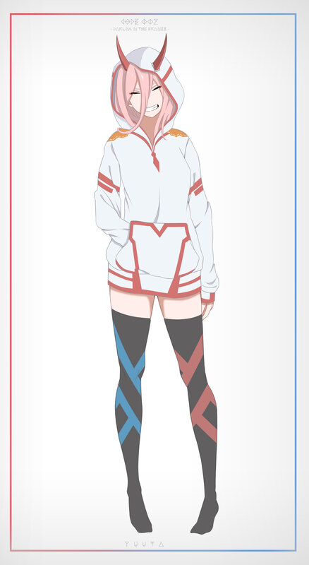 Anime Girl with Horns — White, Playful, Hoodie