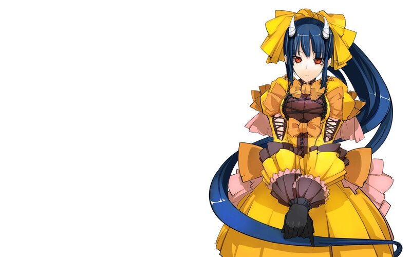 Anime Girl with Horns — Yellow