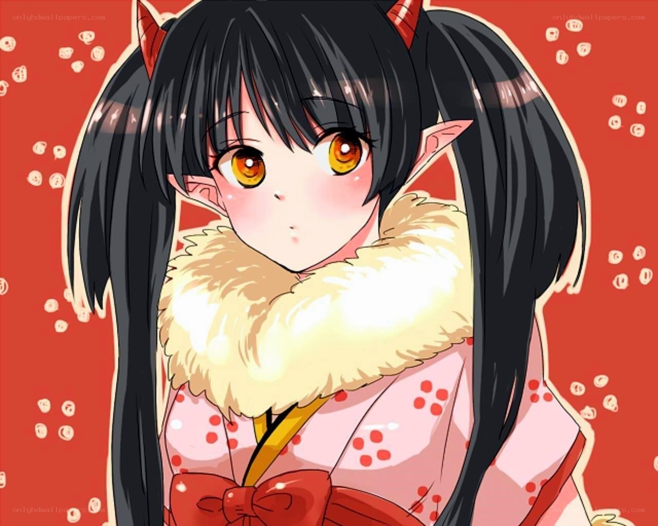 anime girl with horns
