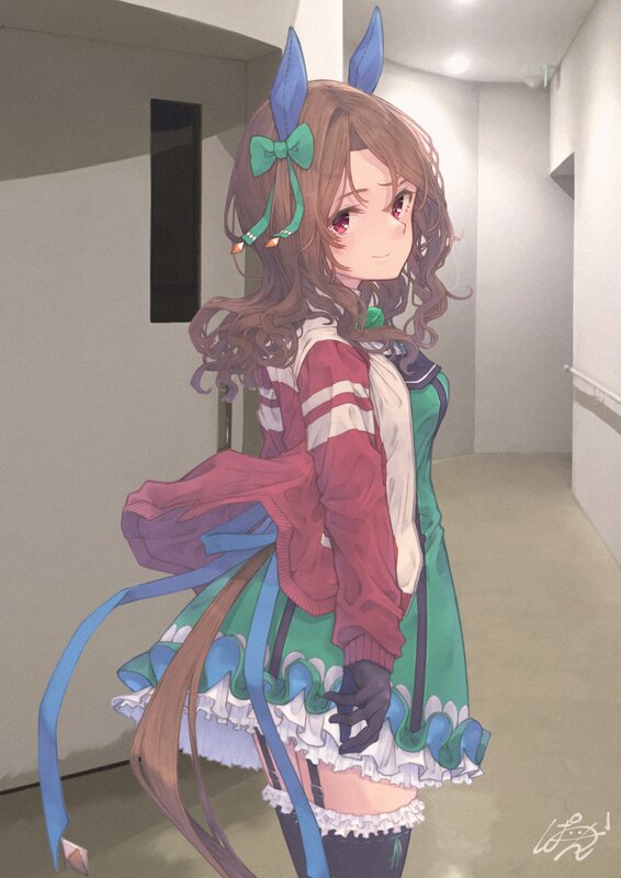 Anime Girl with Horse Ears — Brown