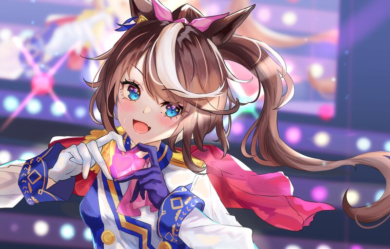 Anime Girl with Horse Ears — Purple, Energetic