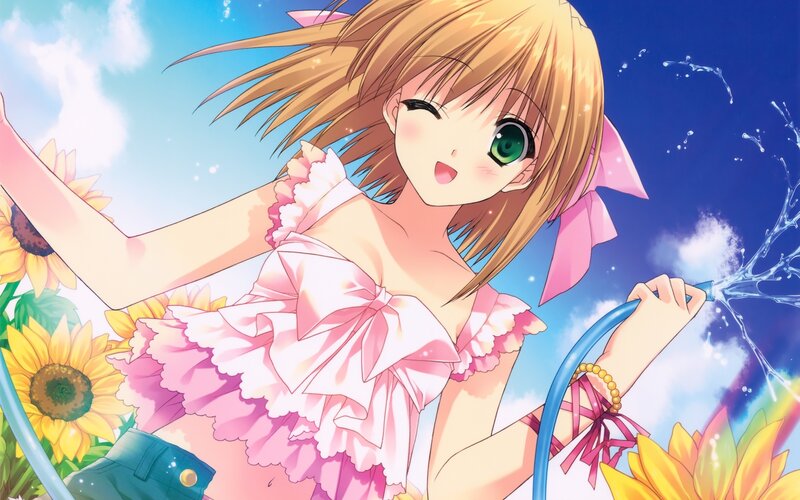 Anime Girl with Hose — Pink