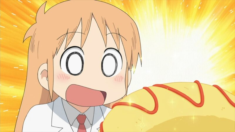 anime girl with hot dog