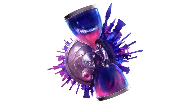 Anime Girl with Hourglass — Purple
