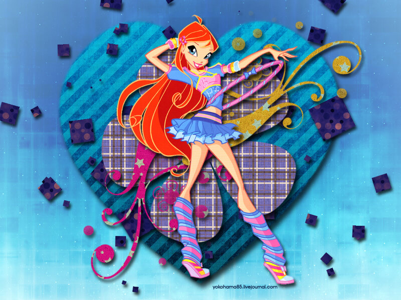 Anime Girl with Hula Hoop — Blue