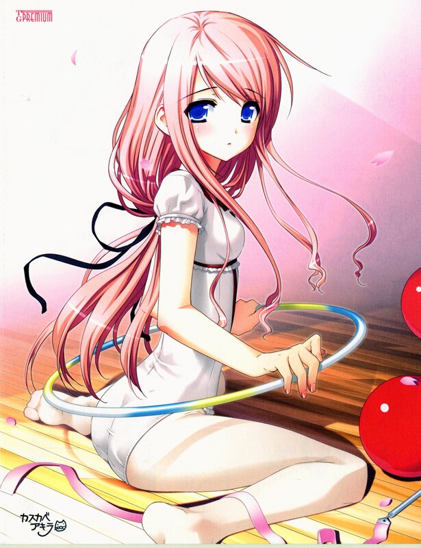 Anime girl with hula hoop