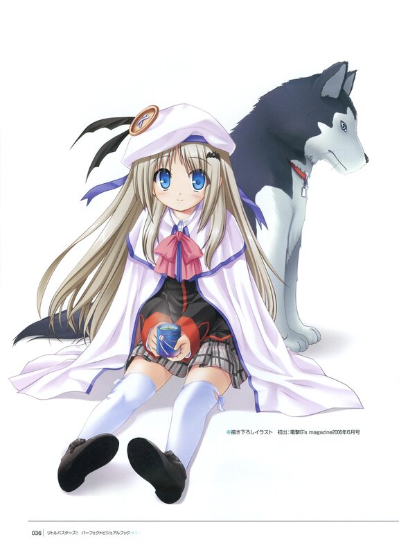 Anime girl with husky dog