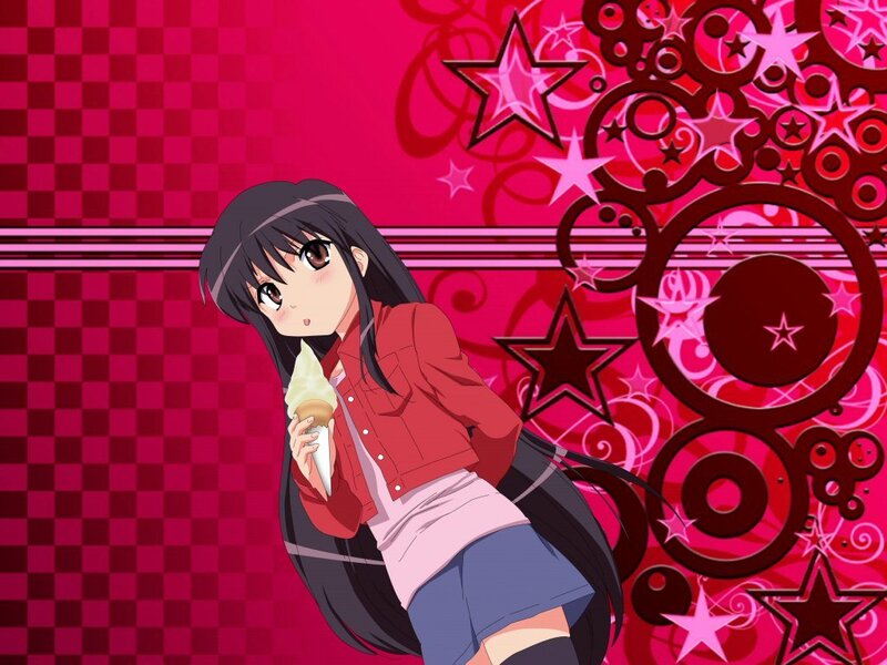 anime girl with ice cream