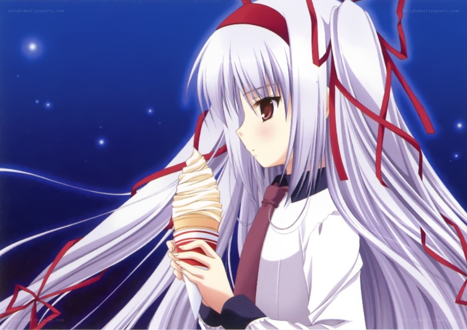 anime girl with ice cream