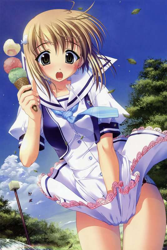 Anime girl with ice cream