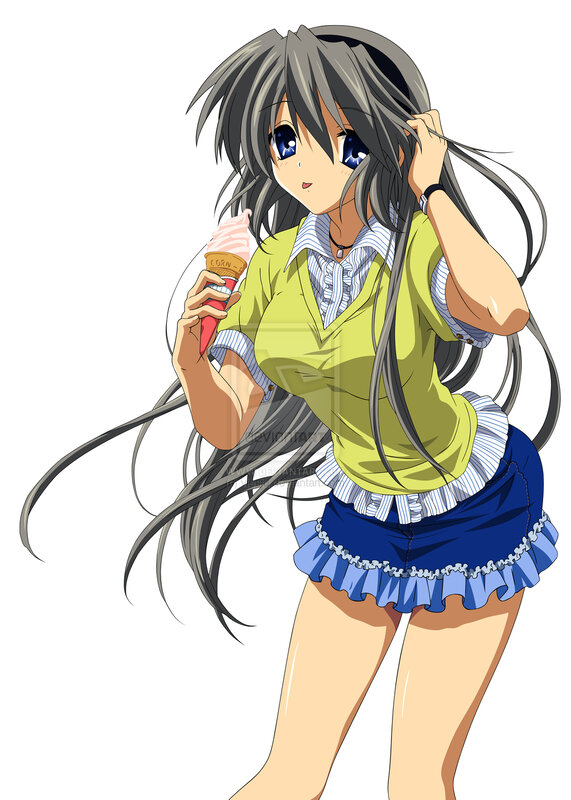 anime girl with ice cream