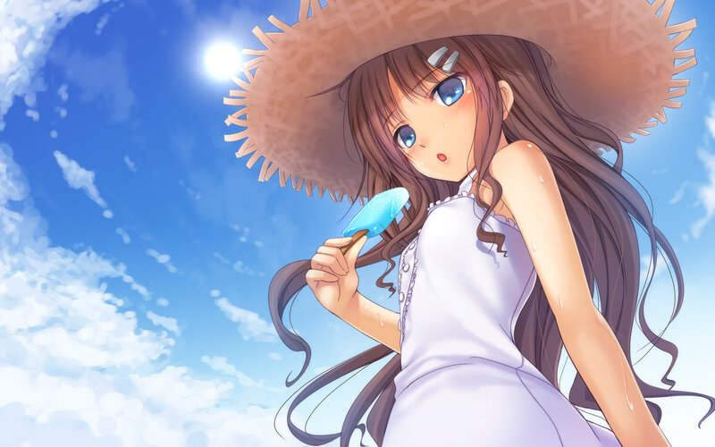 Anime girl with ice cream