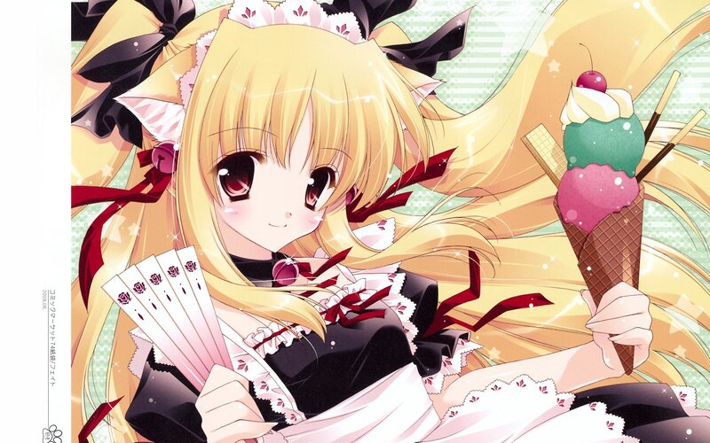 anime girl with ice cream