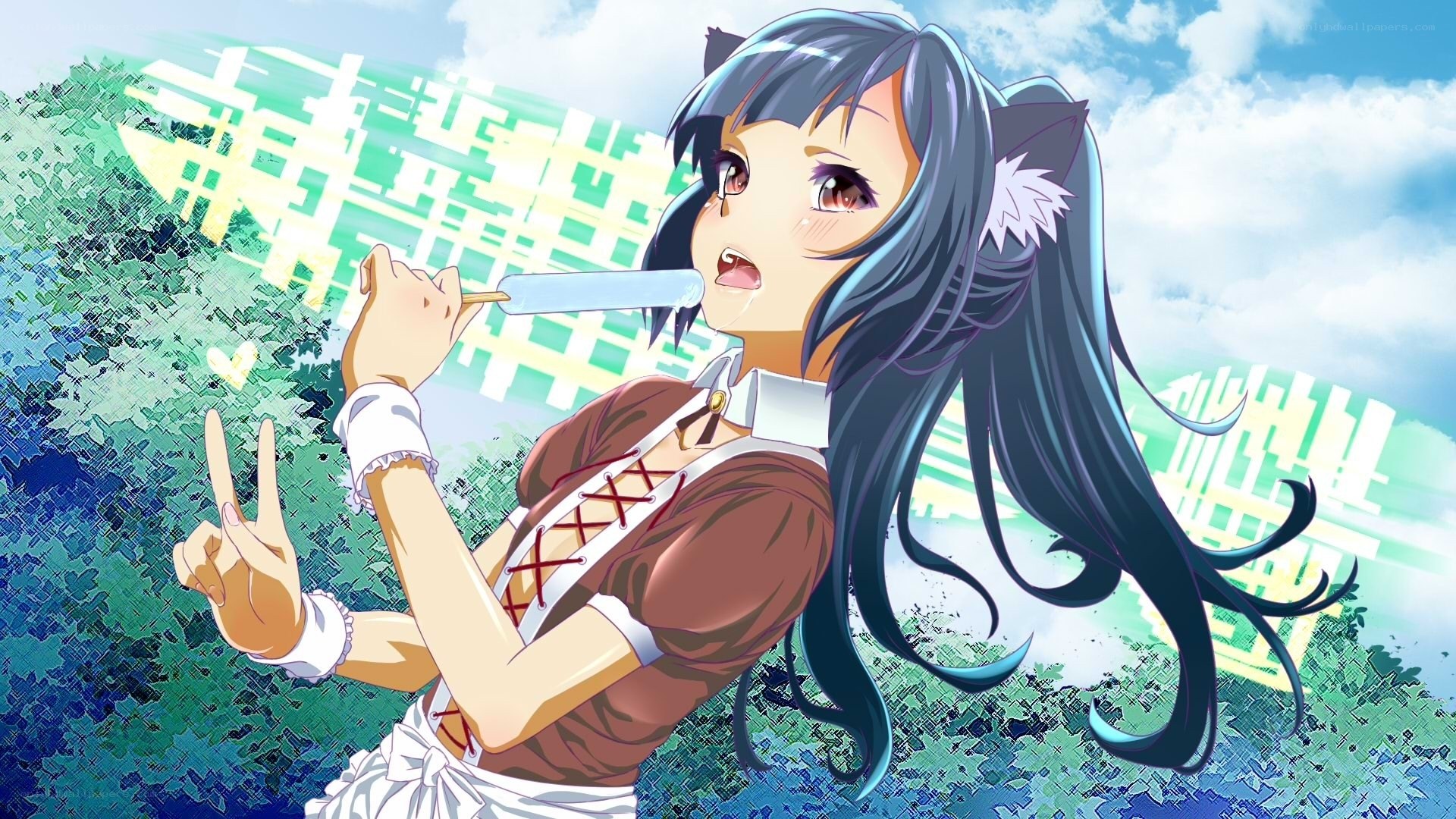anime girl with ice cream