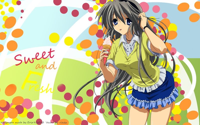anime girl with ice cream