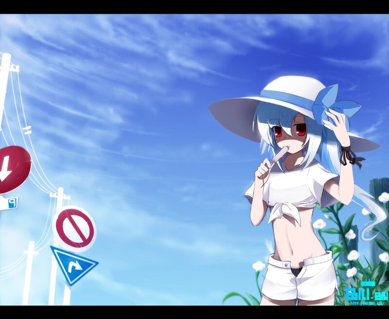 anime girl with ice cream