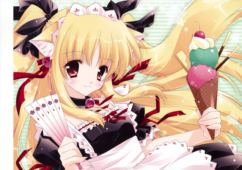 Anime girl with ice cream