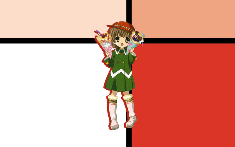 anime girl with ice cream