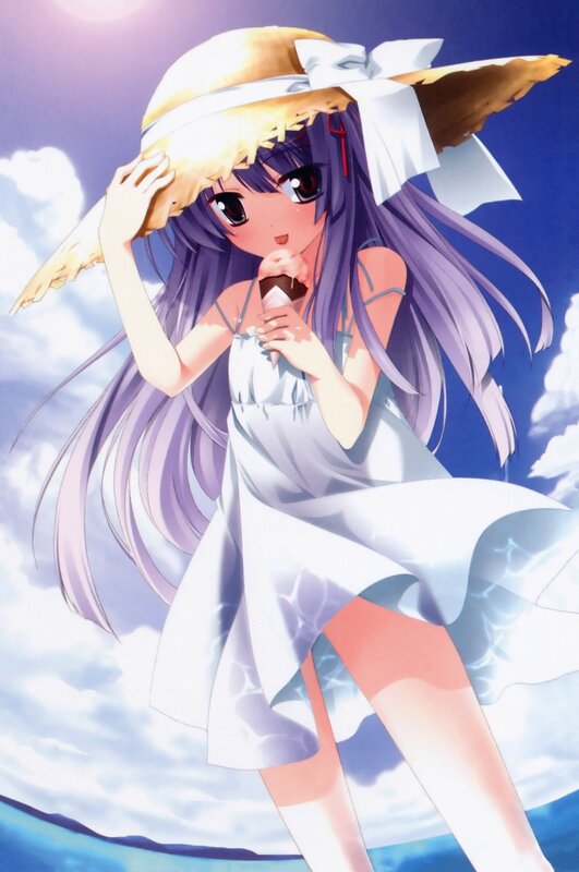 anime girl with ice cream