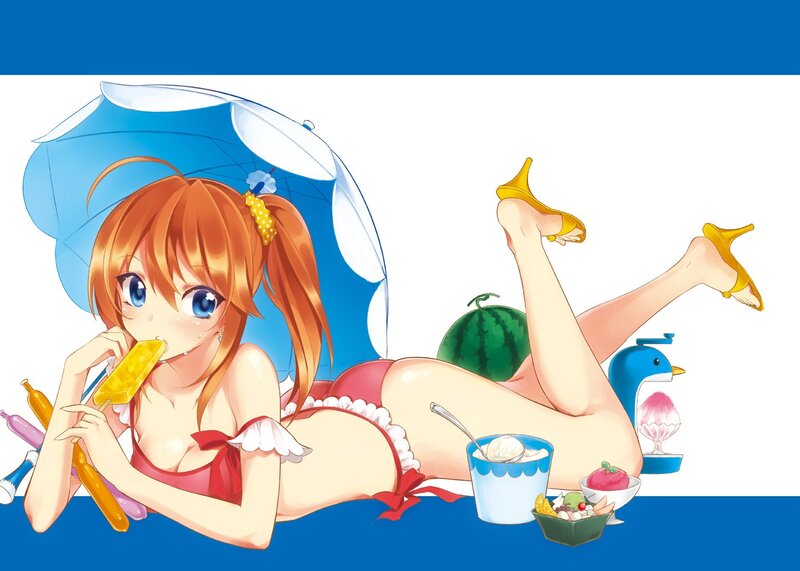 Anime girl with ice cream