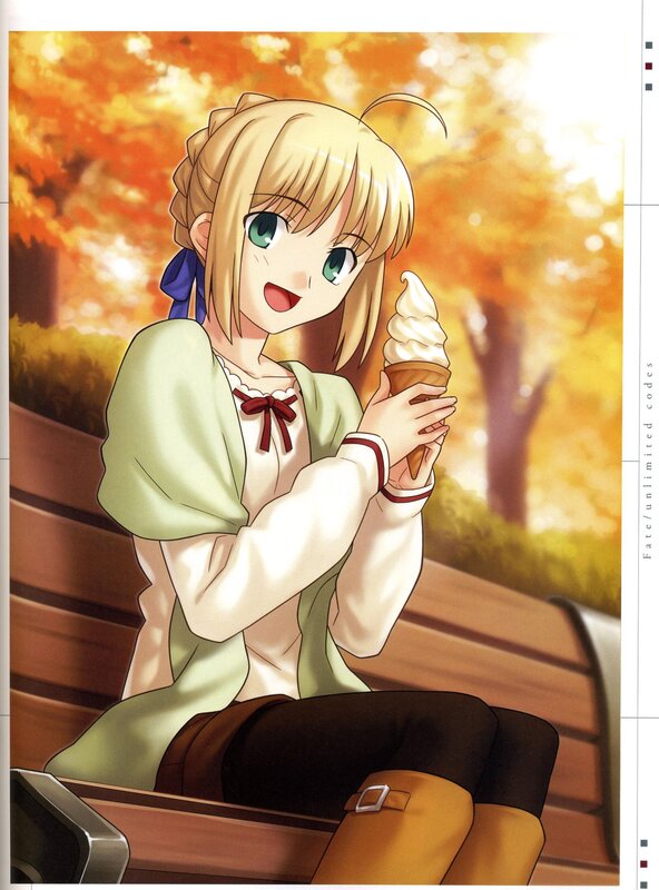 Anime girl with ice cream