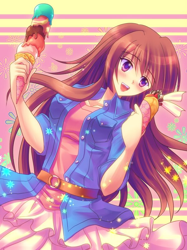 Anime girl with ice cream