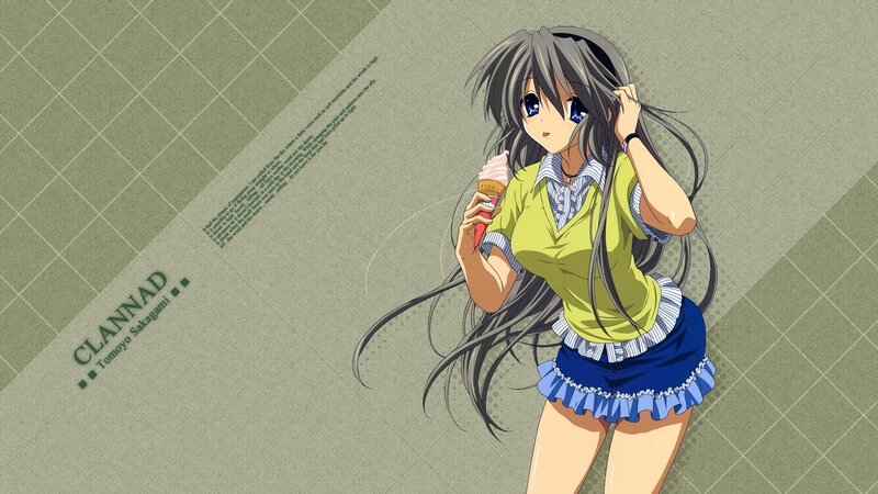 Anime girl with ice cream