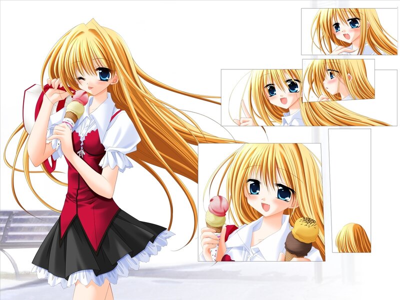 anime girl with ice cream