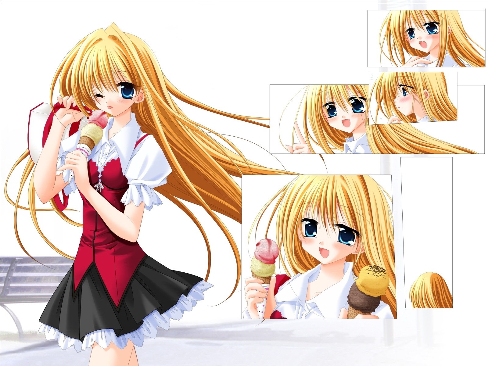 anime girl with ice cream