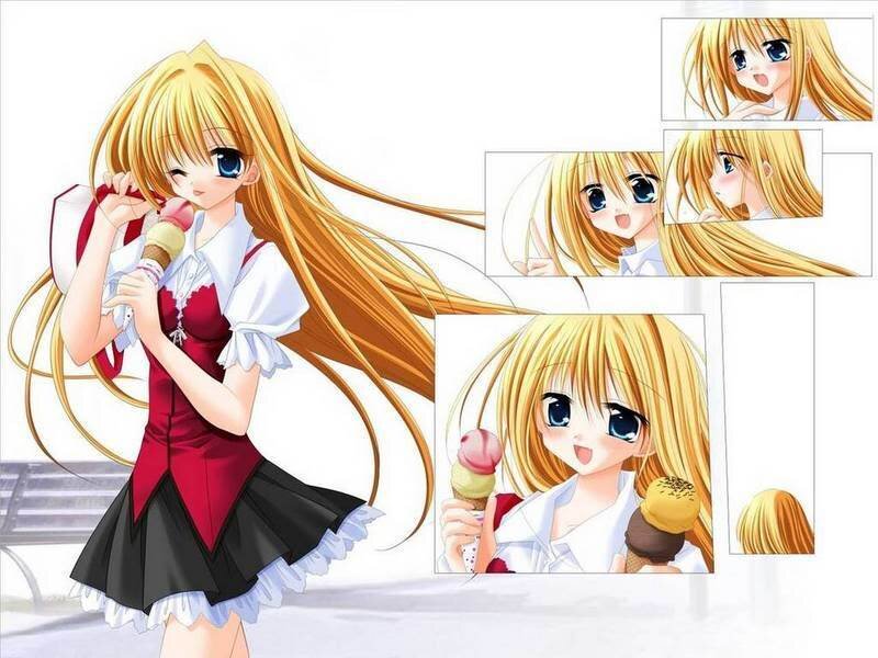 anime girl with ice cream
