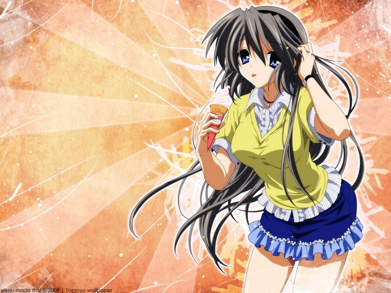Anime girl with ice cream