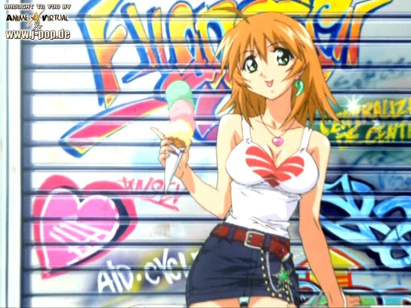 Anime girl with ice cream