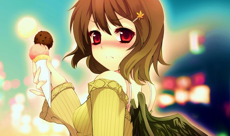 anime girl with ice cream