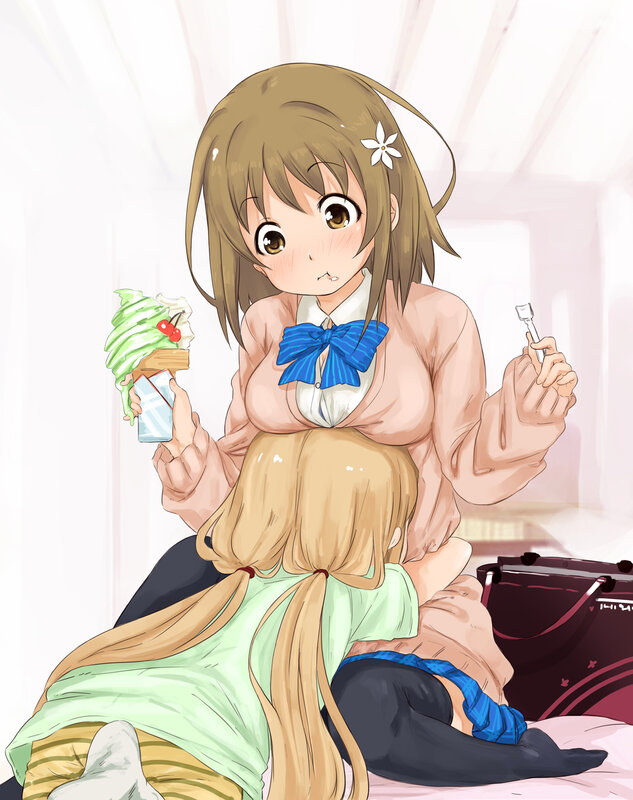 Anime Girl with Ice Cream — Brown, Calm, Afternoon