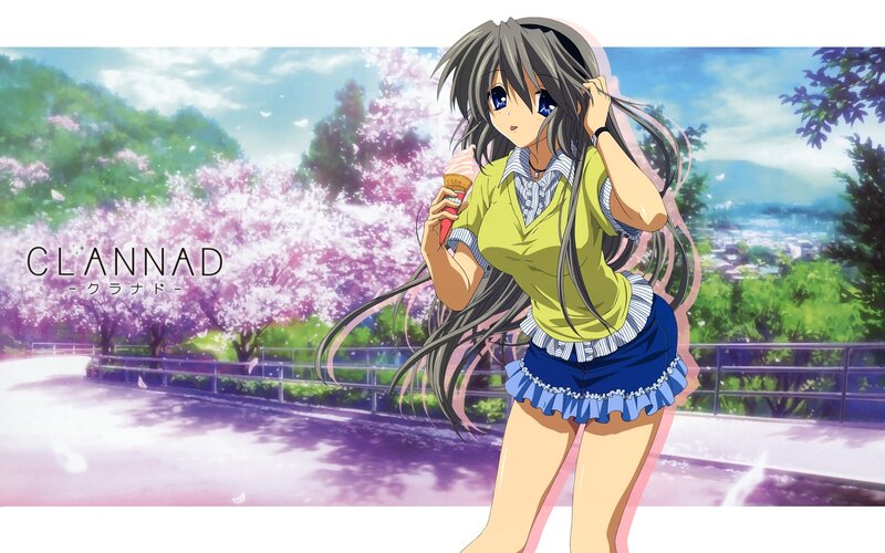 Anime Girl with Ice Cream — Green